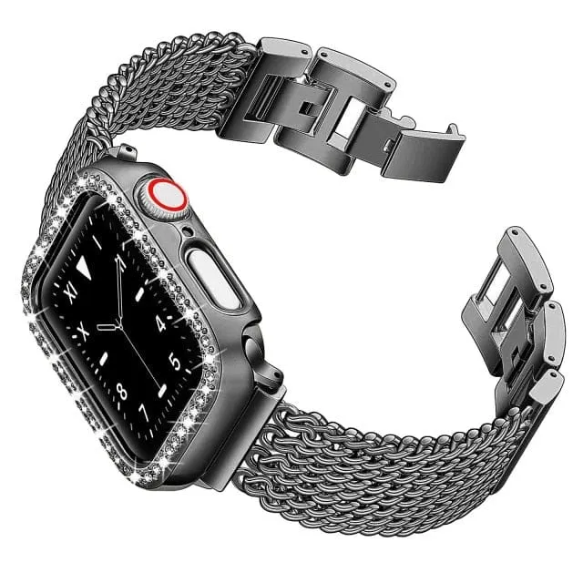 Chain Stainless Steel Watch Band With Case