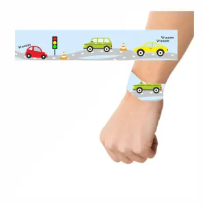 Colorful Cars Theme Wrist Bands - Pack of 10