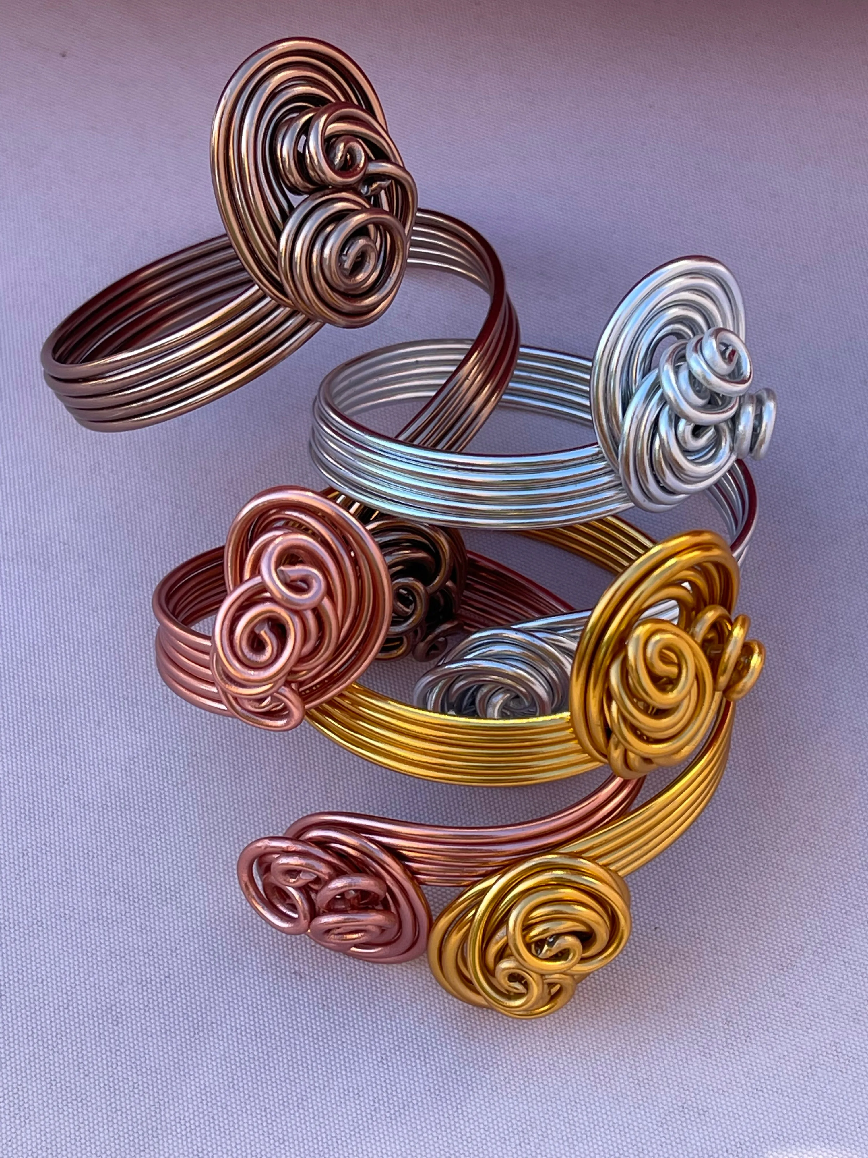 Copper Colored Aluminum Wire Cuff Bracelet