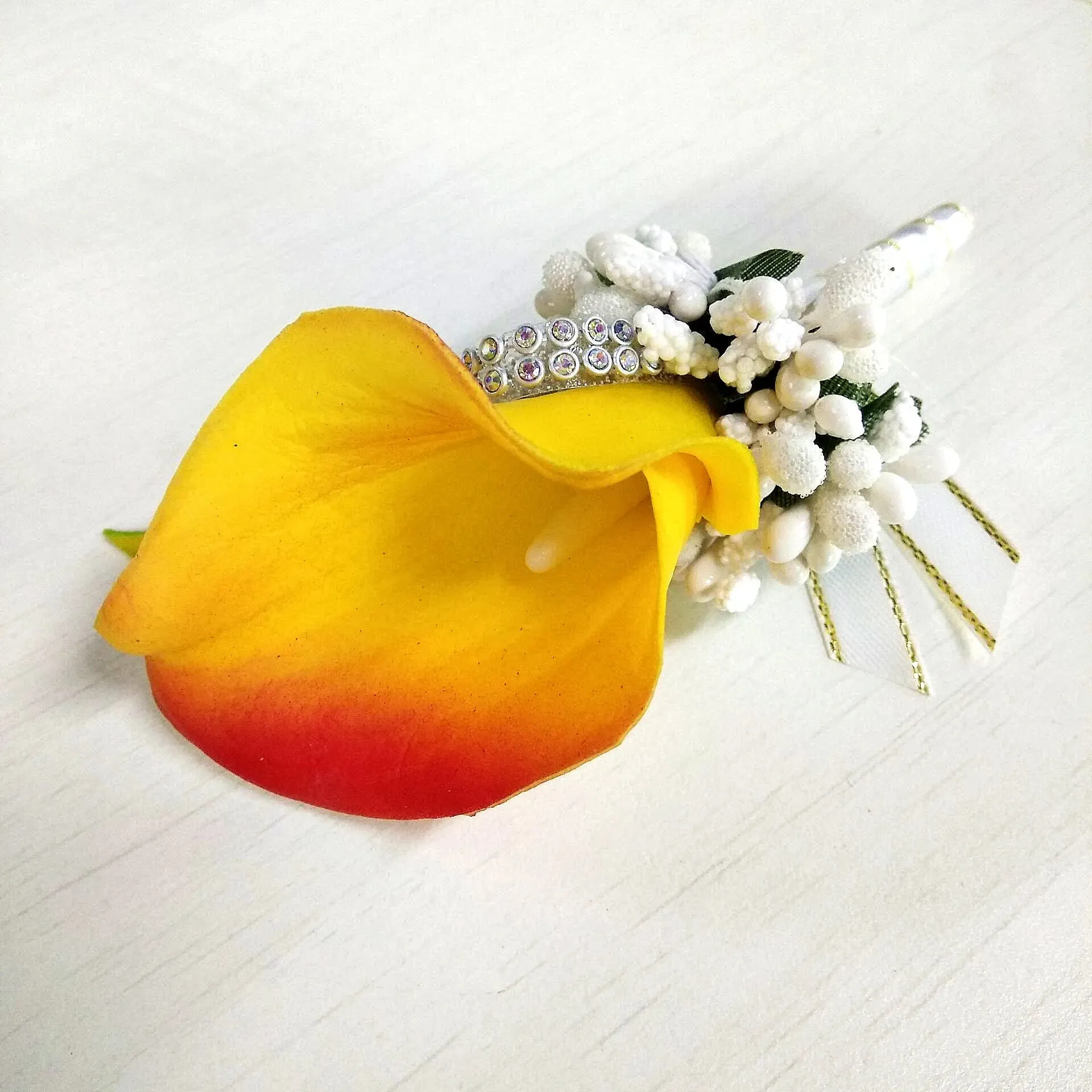 Corsage Boutonniere Pin Wedding Corsage Boutonniere for Groom Lily