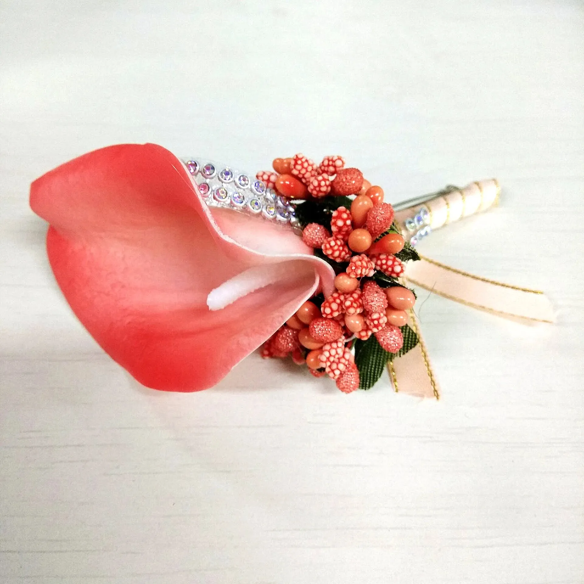 Corsage Boutonniere Pin Wedding Corsage Boutonniere for Groom Lily
