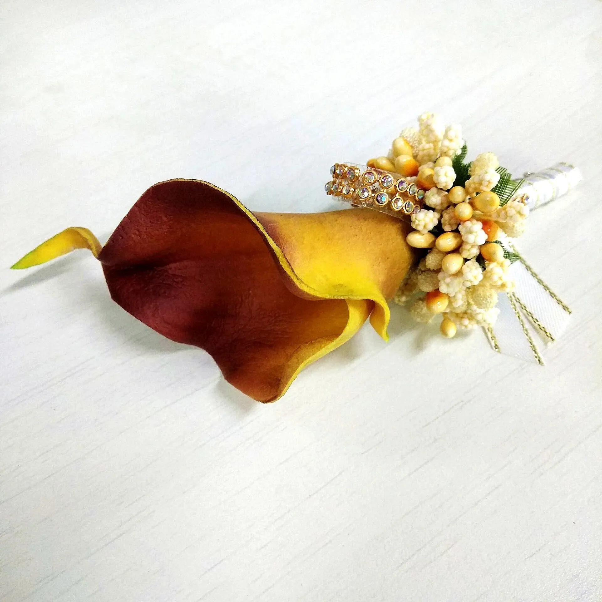 Corsage Boutonniere Pin Wedding Corsage Boutonniere for Groom Lily