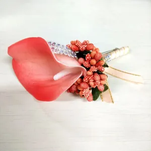 Corsage Boutonniere Pin Wedding Corsage Boutonniere for Groom Lily