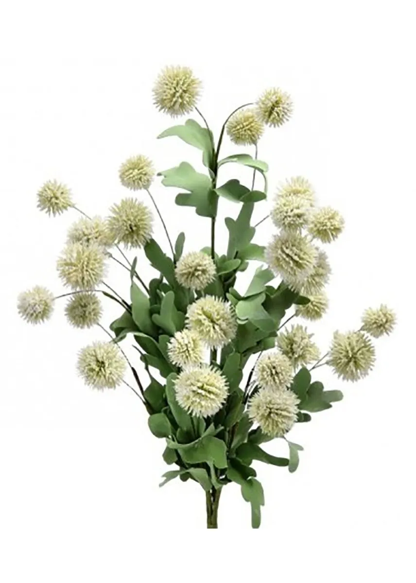 Cream Fake Wildflower Echinops Thistle Flower Bush
