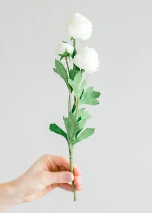 Cream Mini Ranunculus Fake Flowers - 16.5"