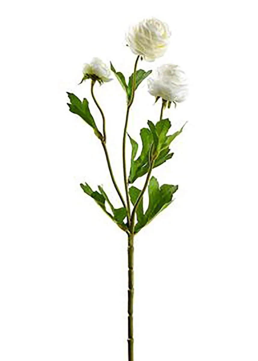 Cream Mini Ranunculus Fake Flowers - 16.5"
