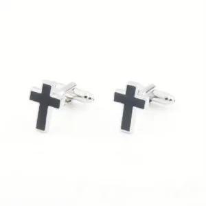 Cross Cufflinks in Black
