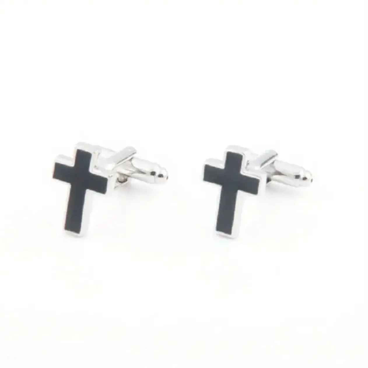 Cross Cufflinks in Black