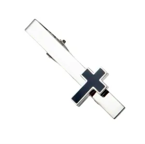 Cross Tie Clip in Black