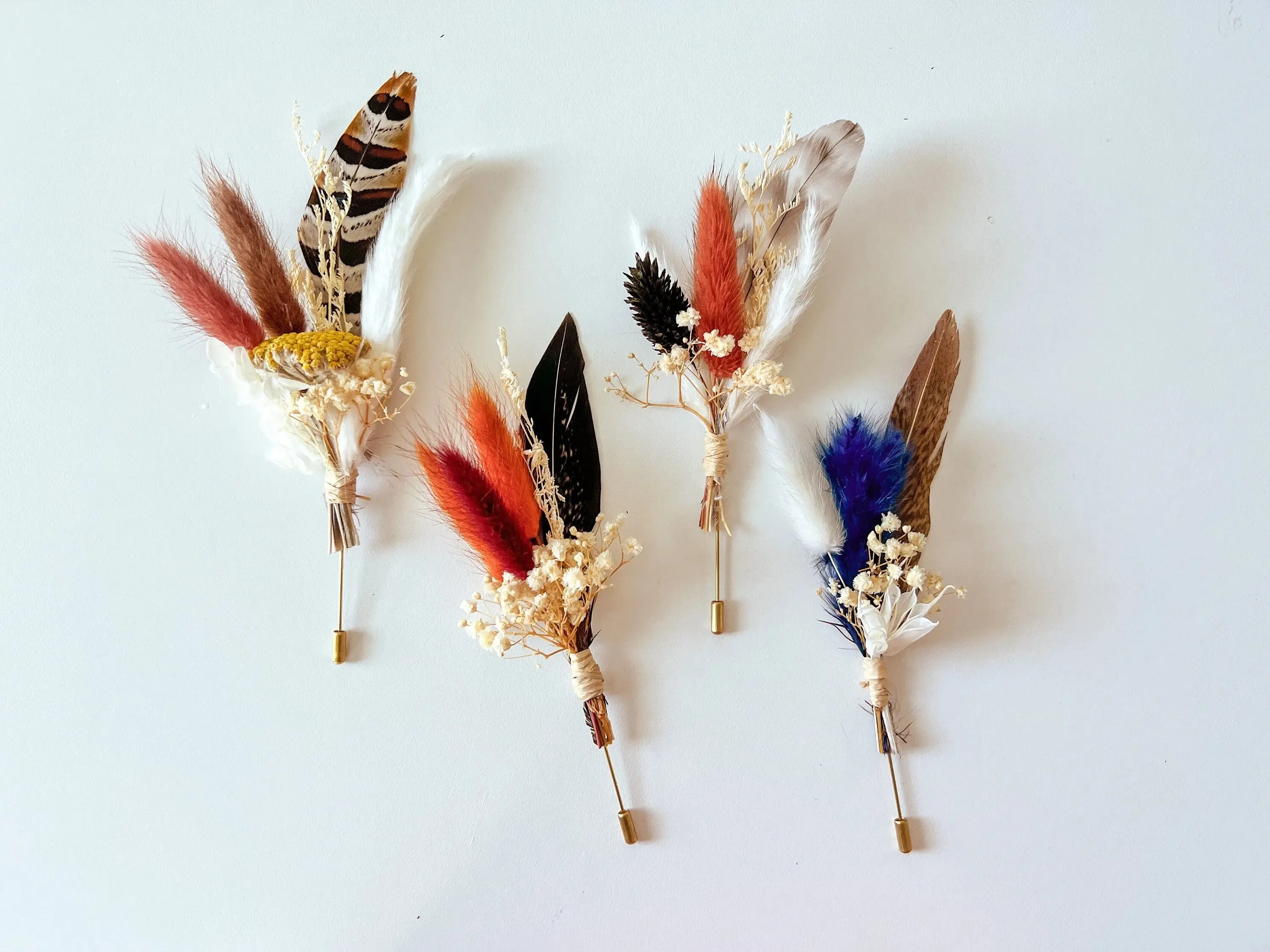 Custom Dried Flower Boutonniere Set