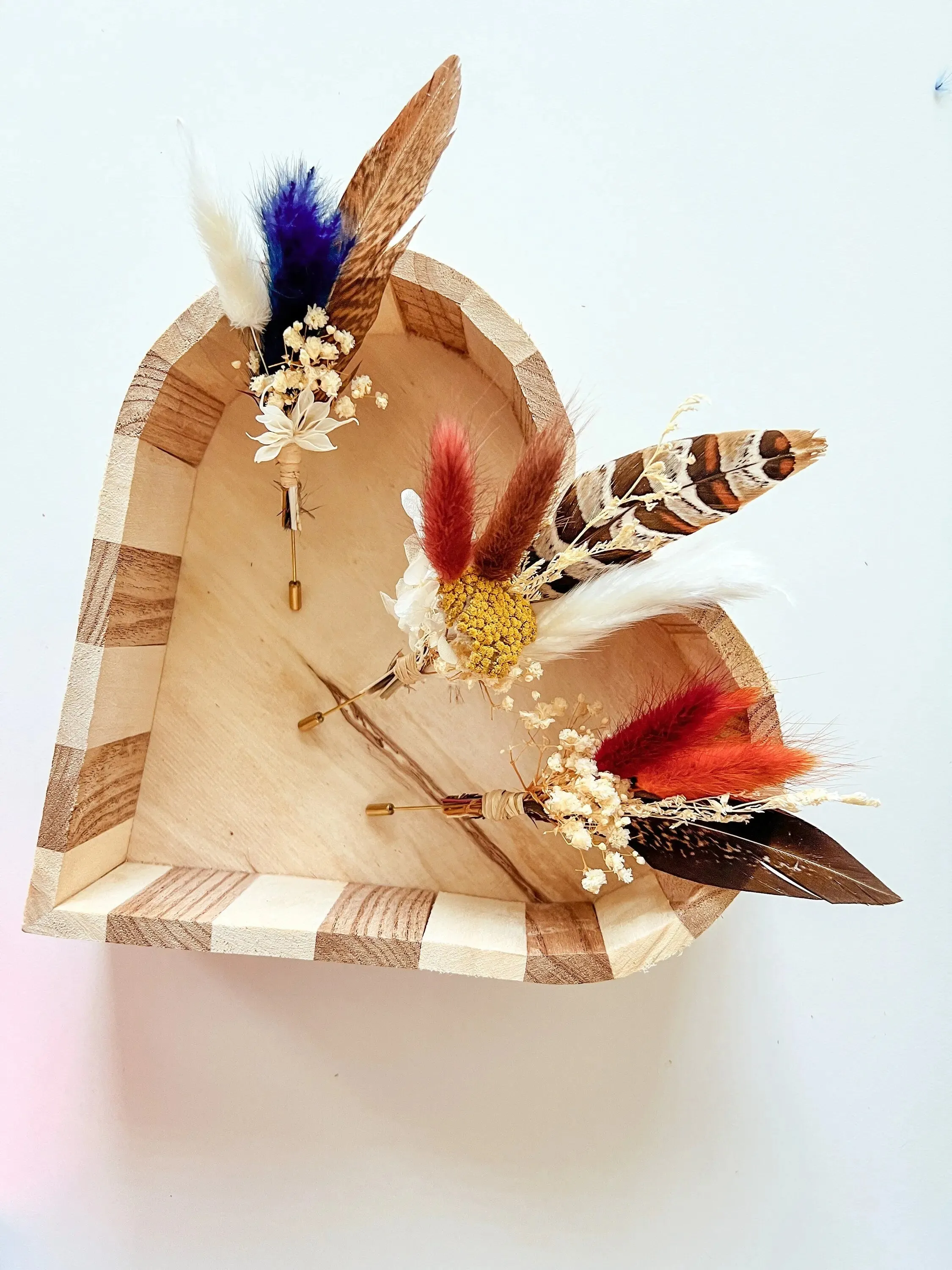 Custom Dried Flower Boutonniere Set