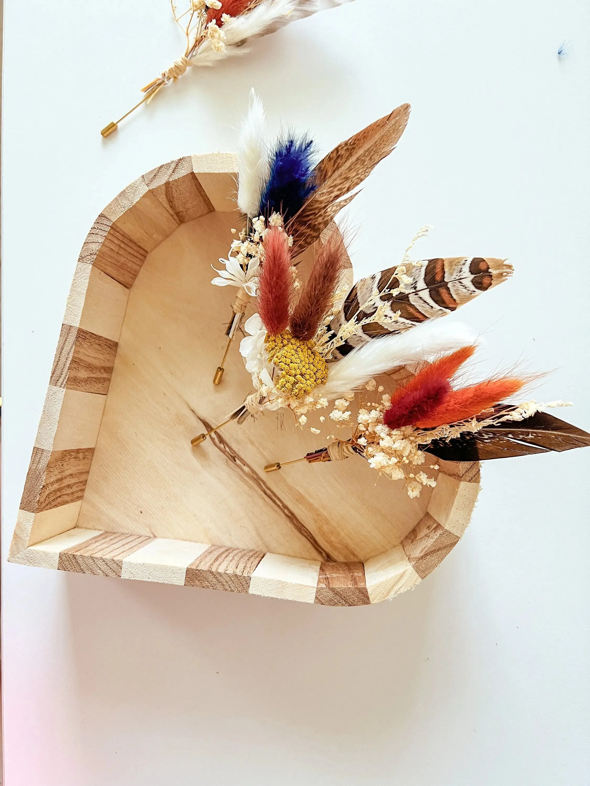Custom Dried Flower Boutonniere Set