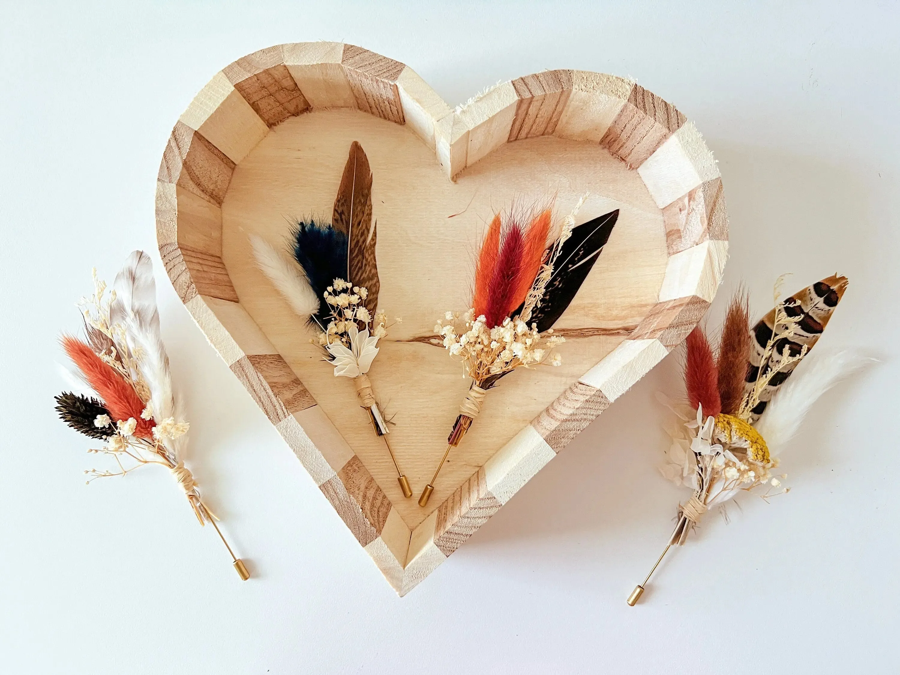 Custom Dried Flower Boutonniere Set