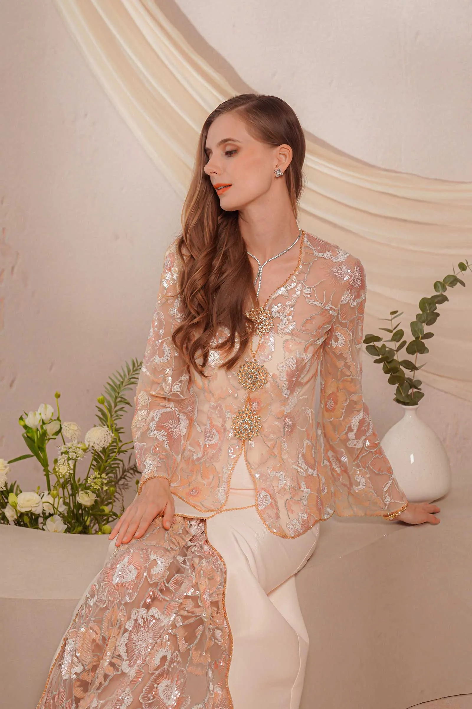Dahlia Kebaya Set (Blush)