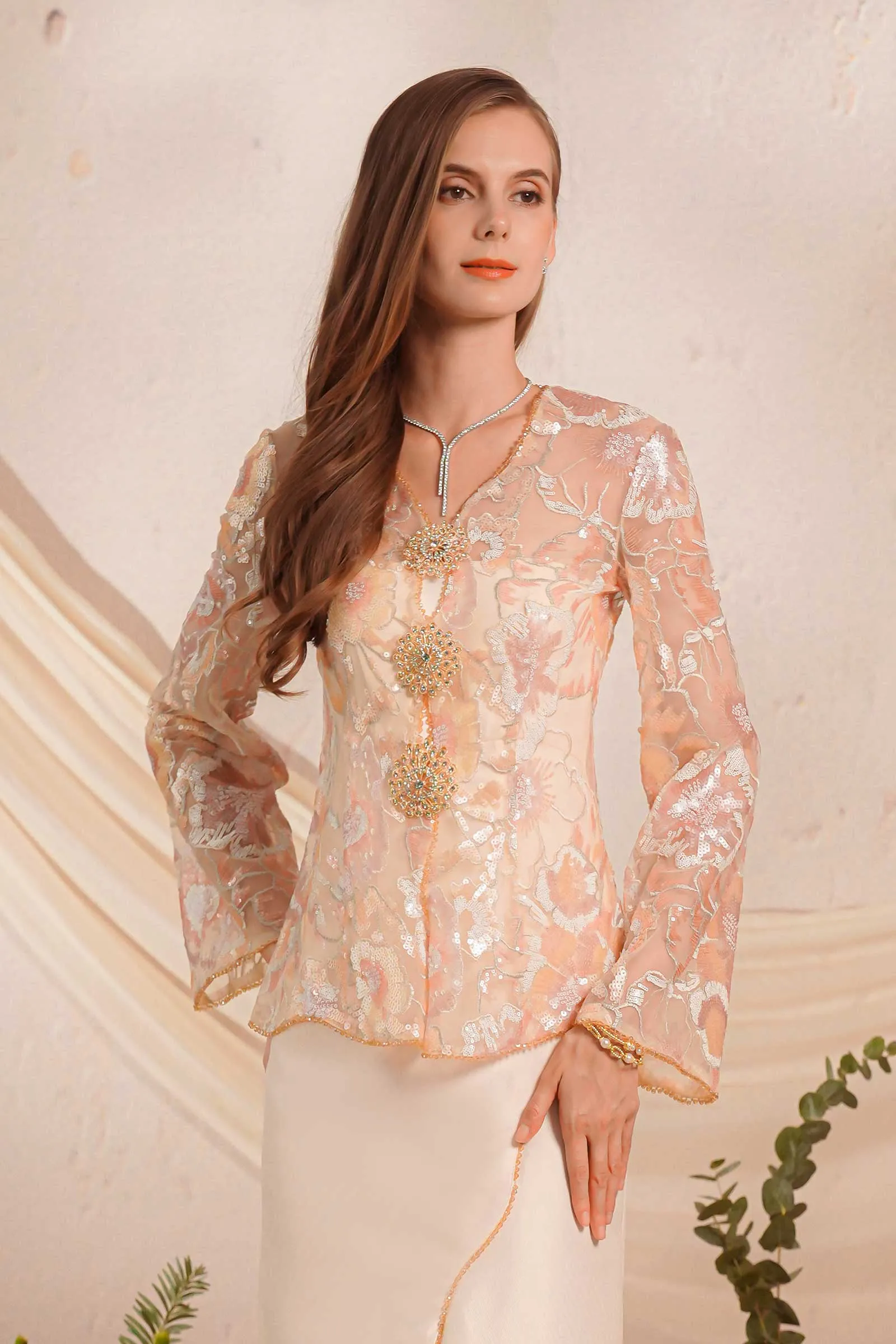 Dahlia Kebaya Set (Blush)