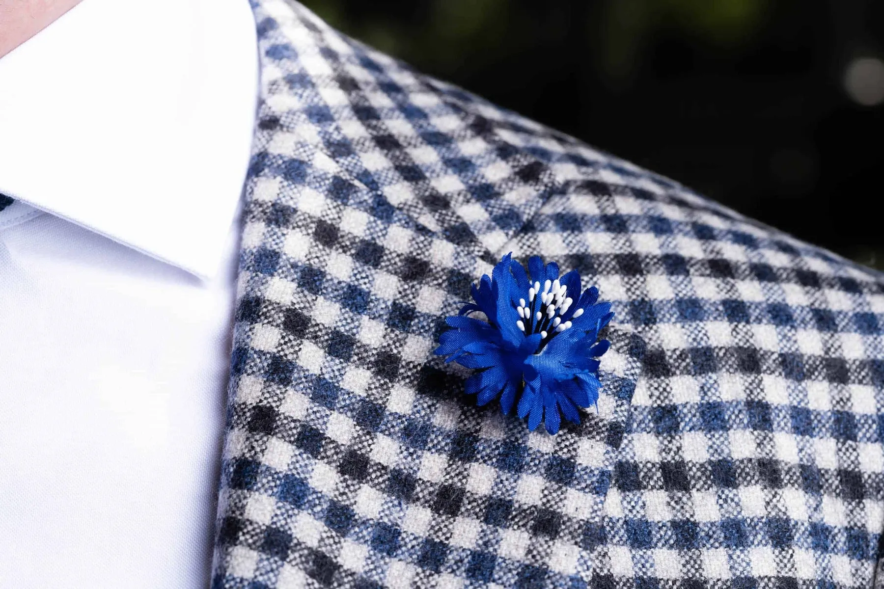 Dark Blue Cornflower Boutonnière Flower