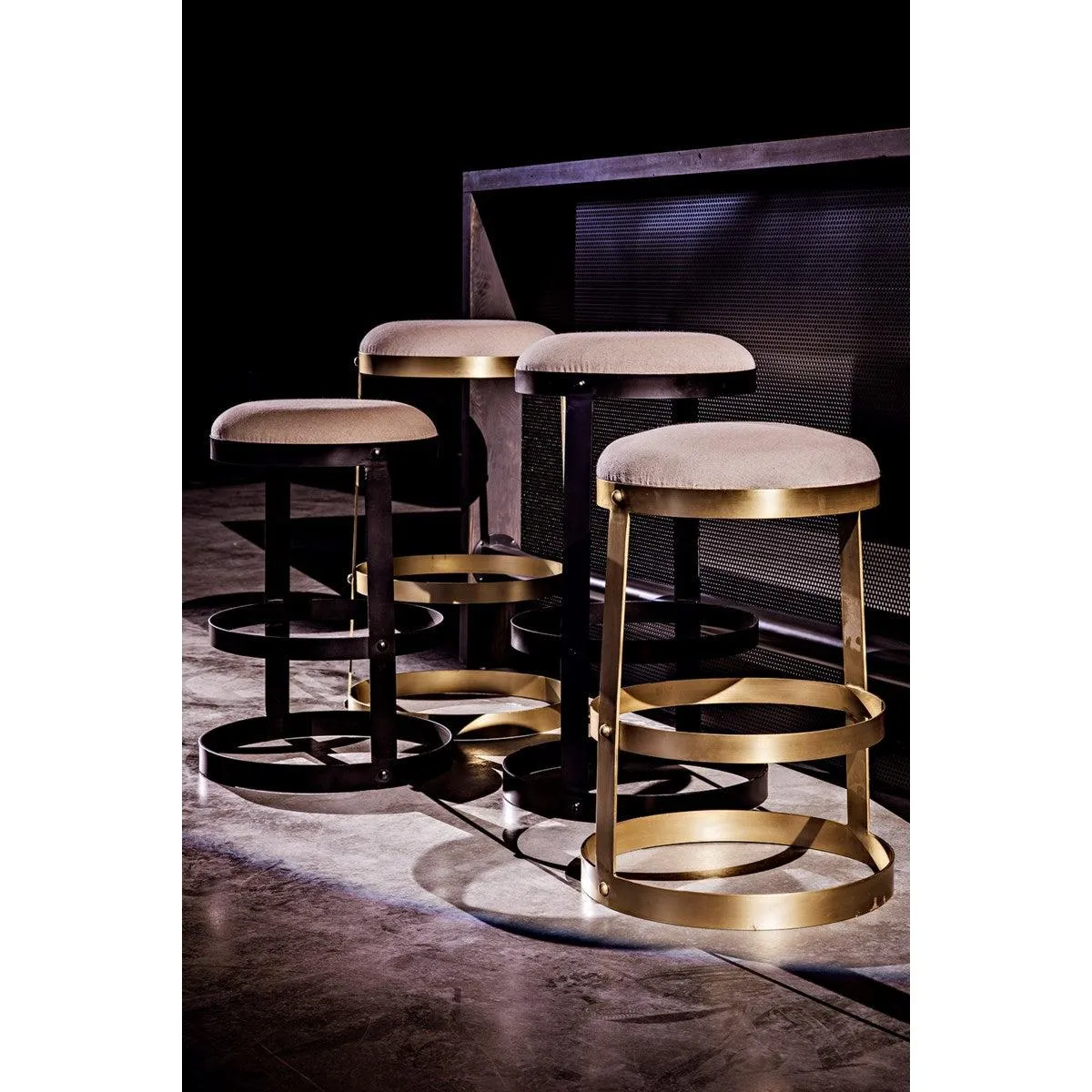 Dior Counter Stool, Metal with Brass Finish