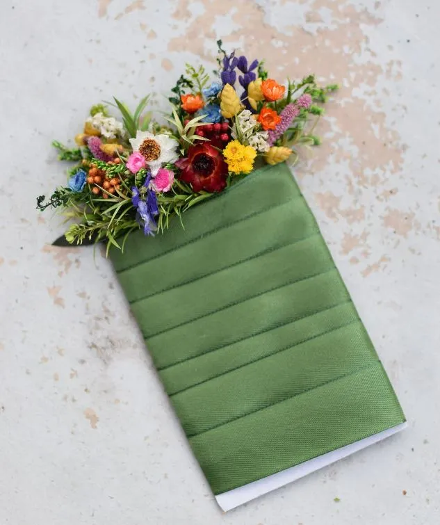 Dried Flower Pocket Square Boutonniere