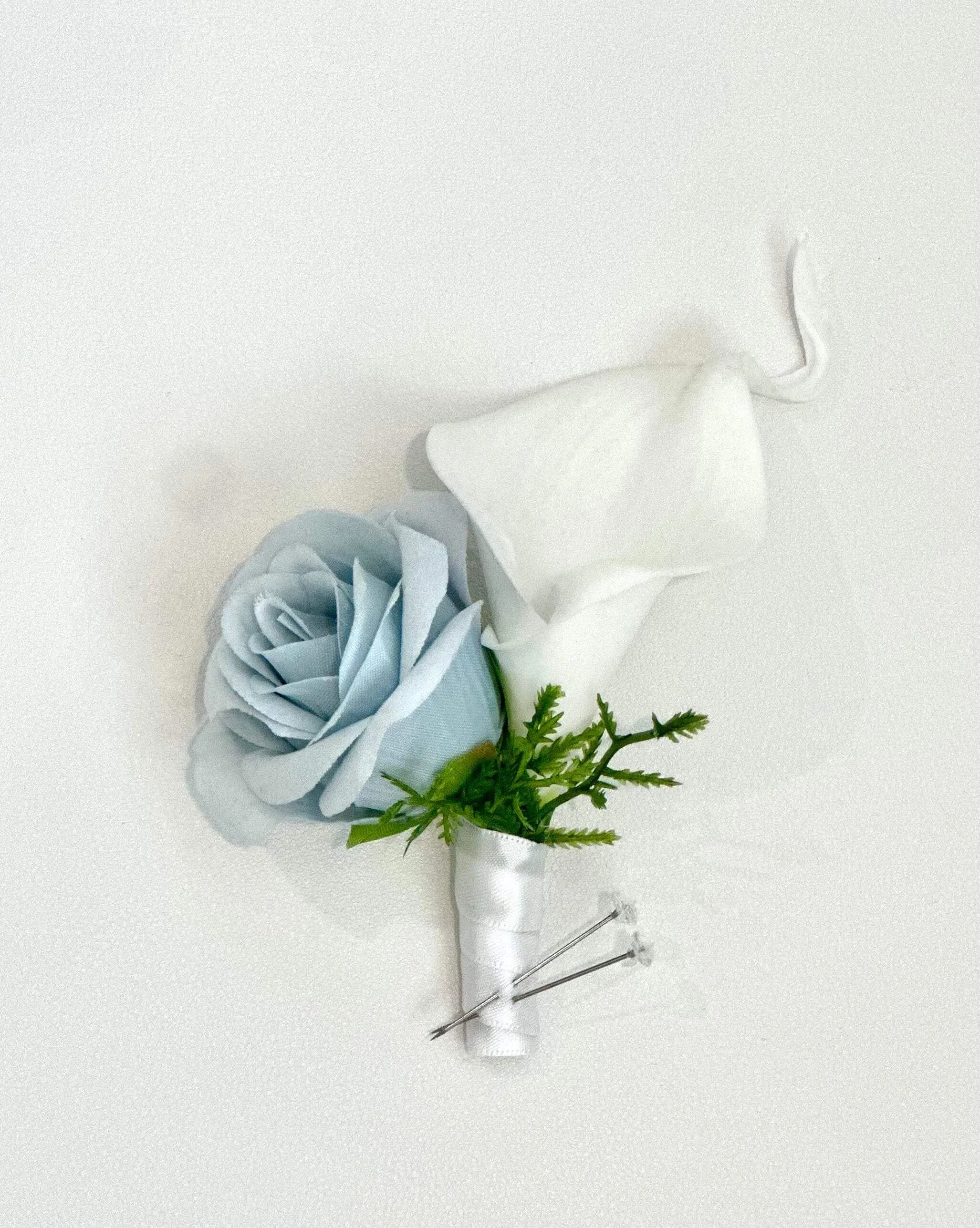 Dusty Blue Rose and White Calla Lily Flower Package