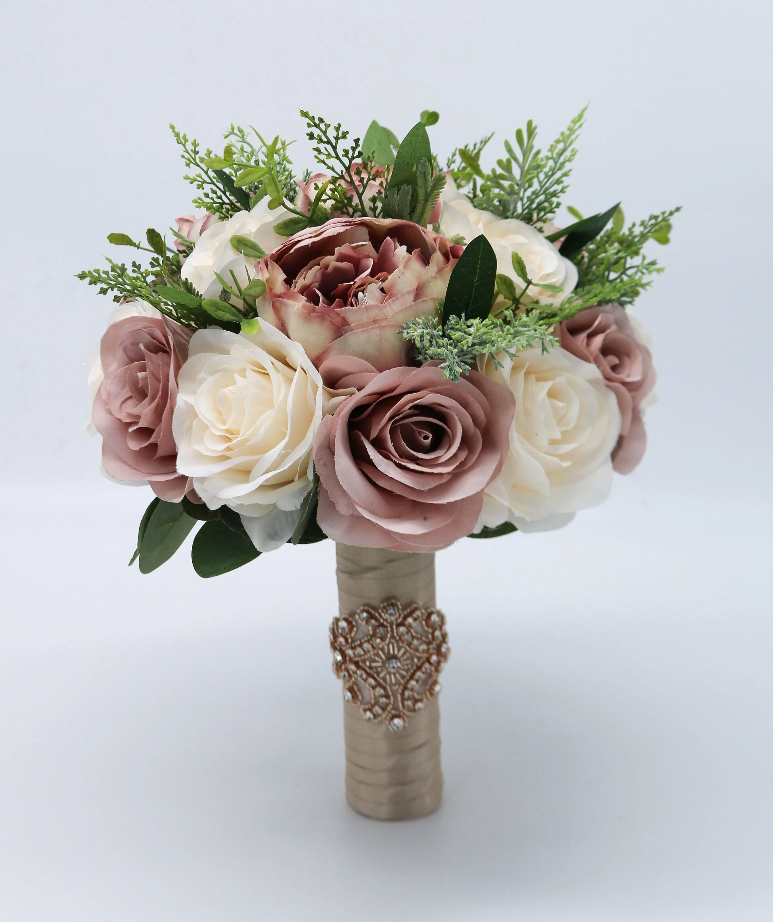 Dusty Rose Wedding Bouquet, Bridal Bouquet, Artificial Wedding Flowers, Bridesmaid Bouquets, Corsage, bridal Flower Package, silk bouquet