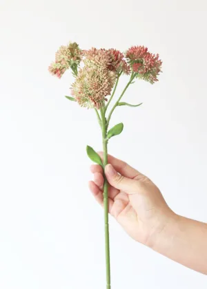 Fake Sedum Clusters Pick in Pink - 15"