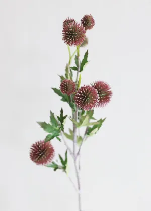 Fake Thistle Flowers in Wine Burgundy