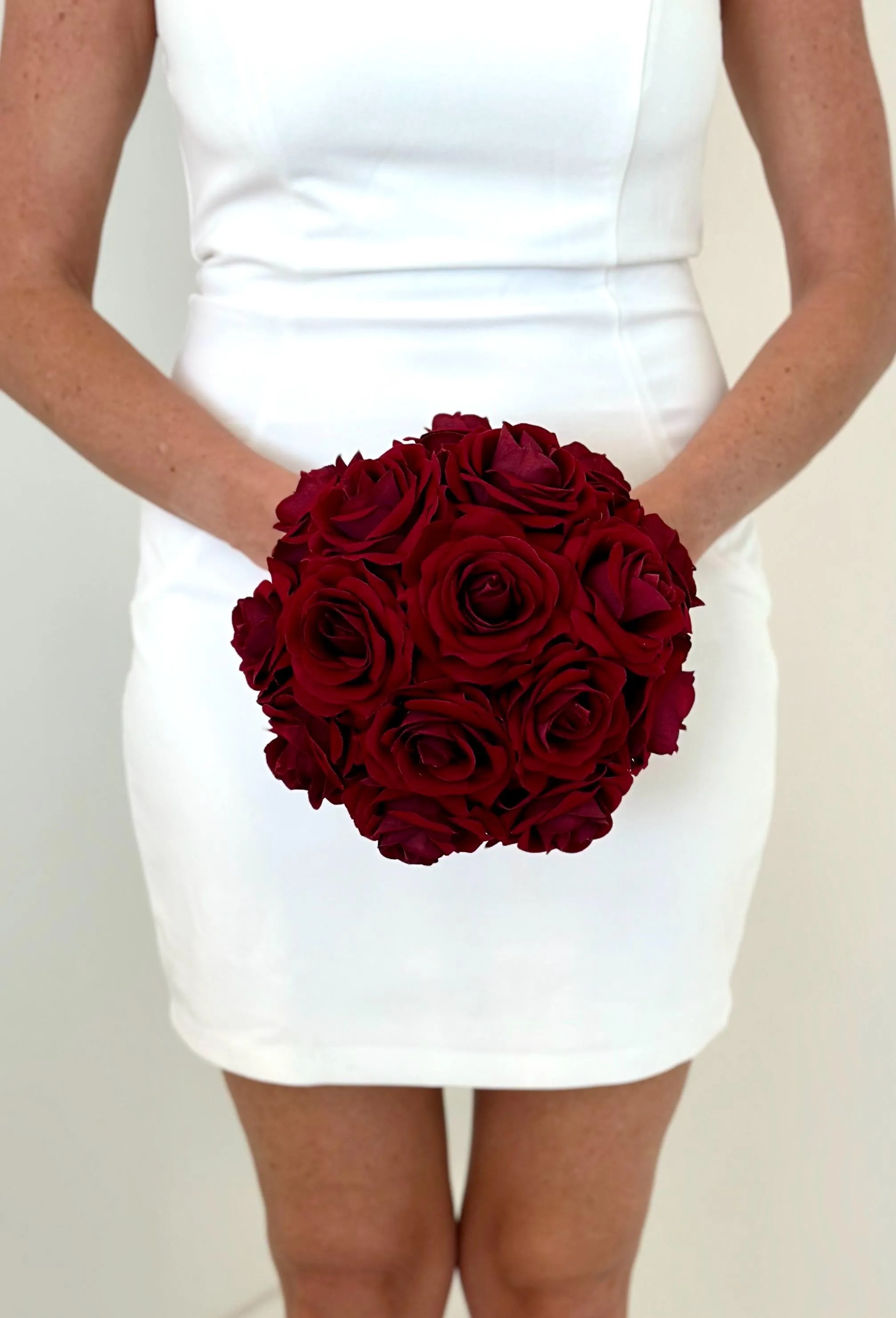 Faux Burgundy Rose Wedding Flower Package
