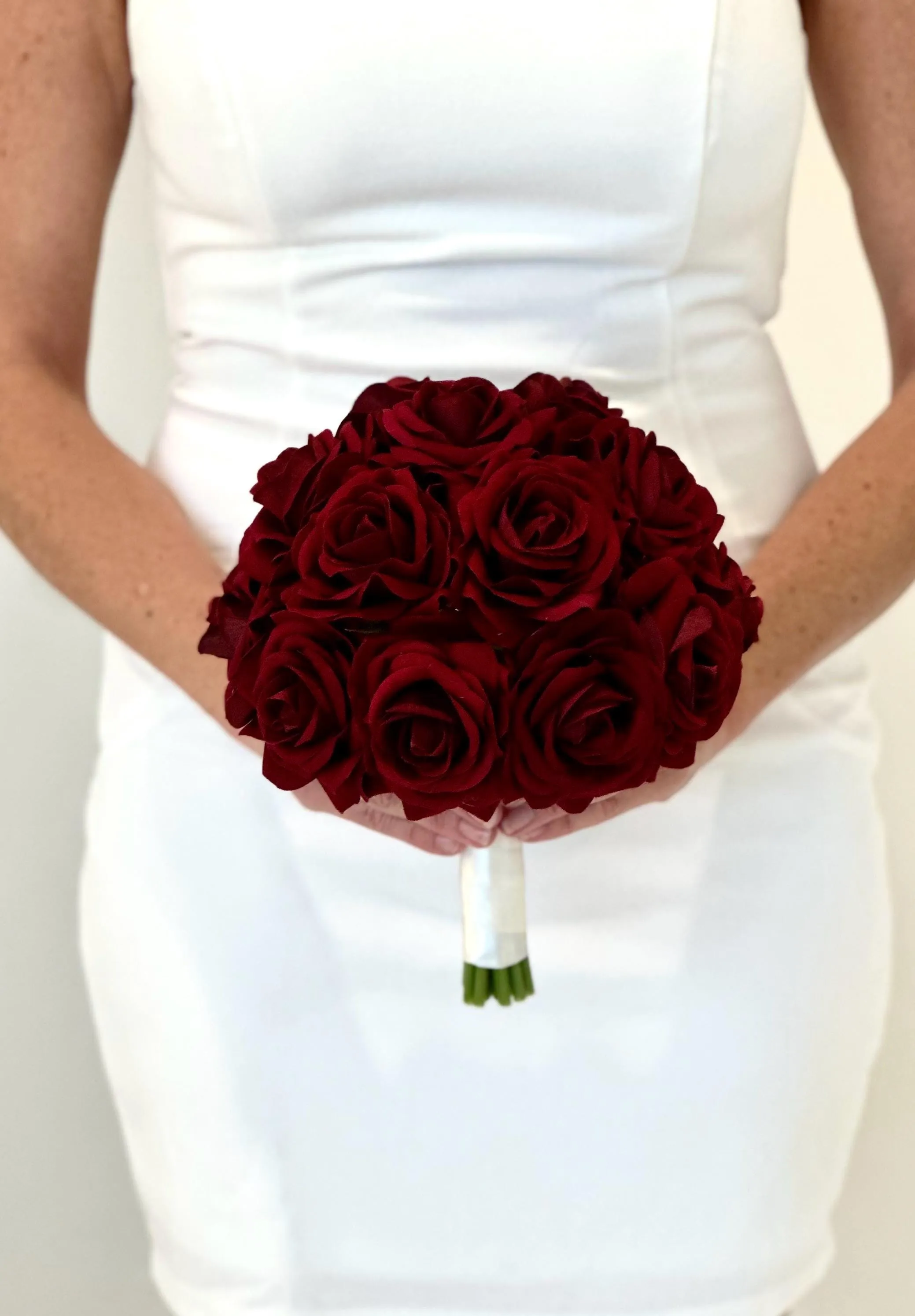 Faux Burgundy Rose Wedding Flower Package