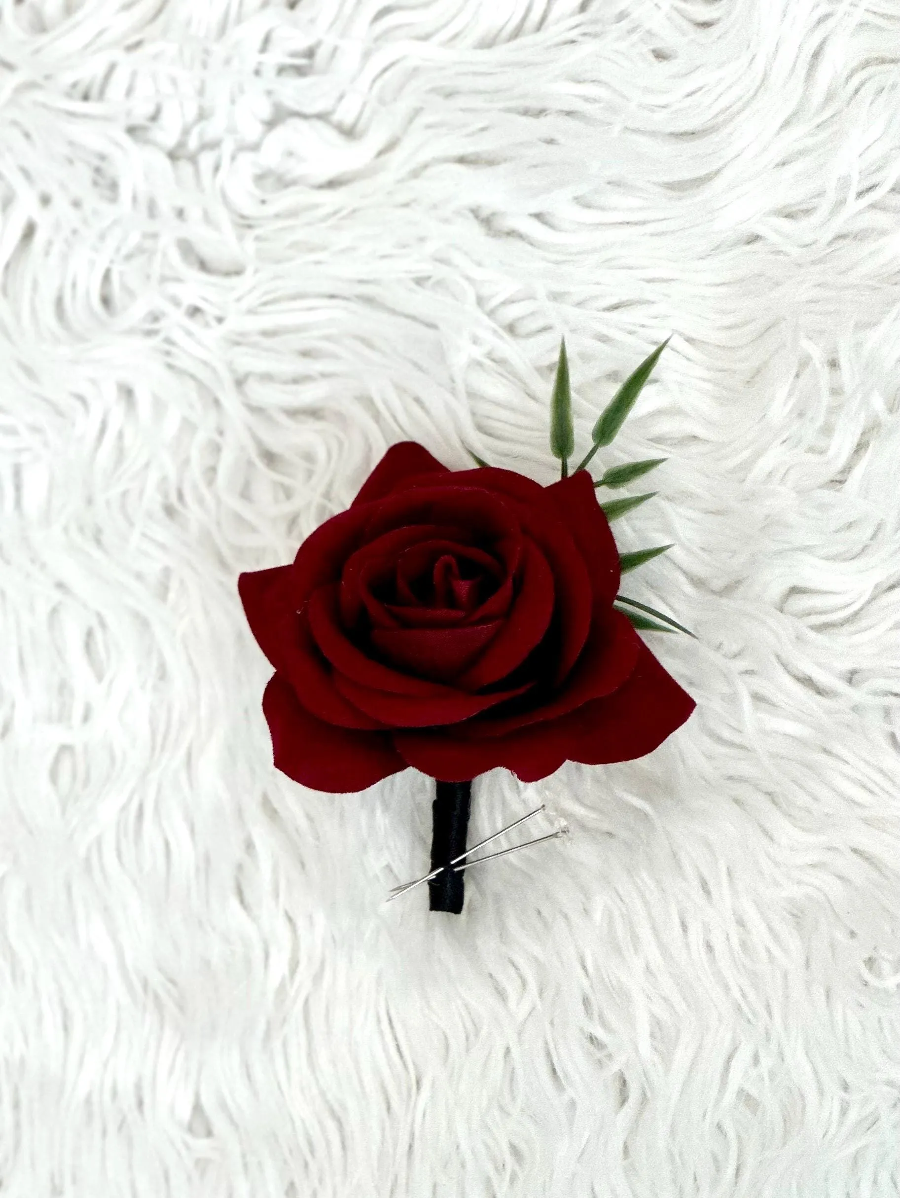 Faux Burgundy Rose Wedding Flower Package