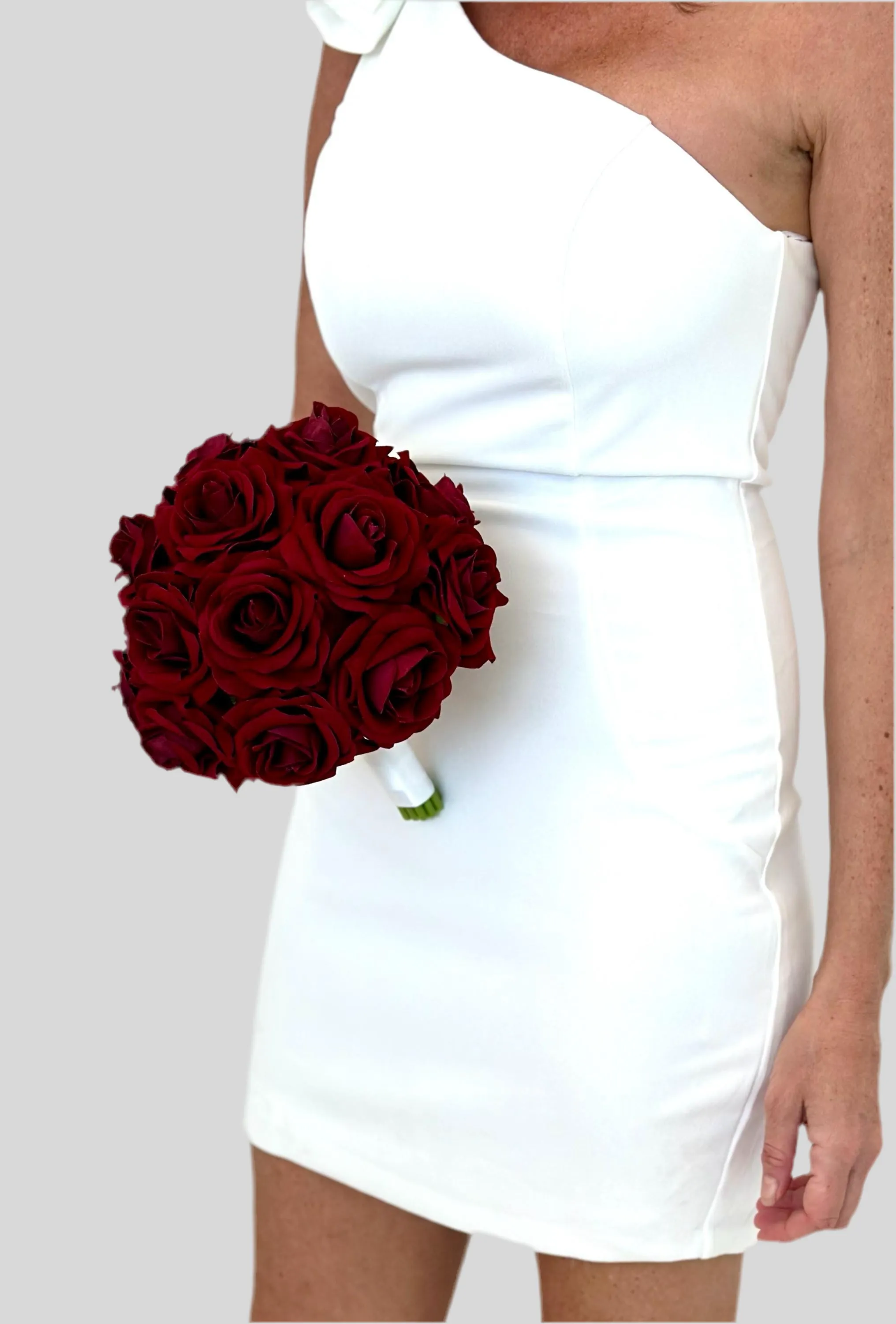 Faux Burgundy Rose Wedding Flower Package