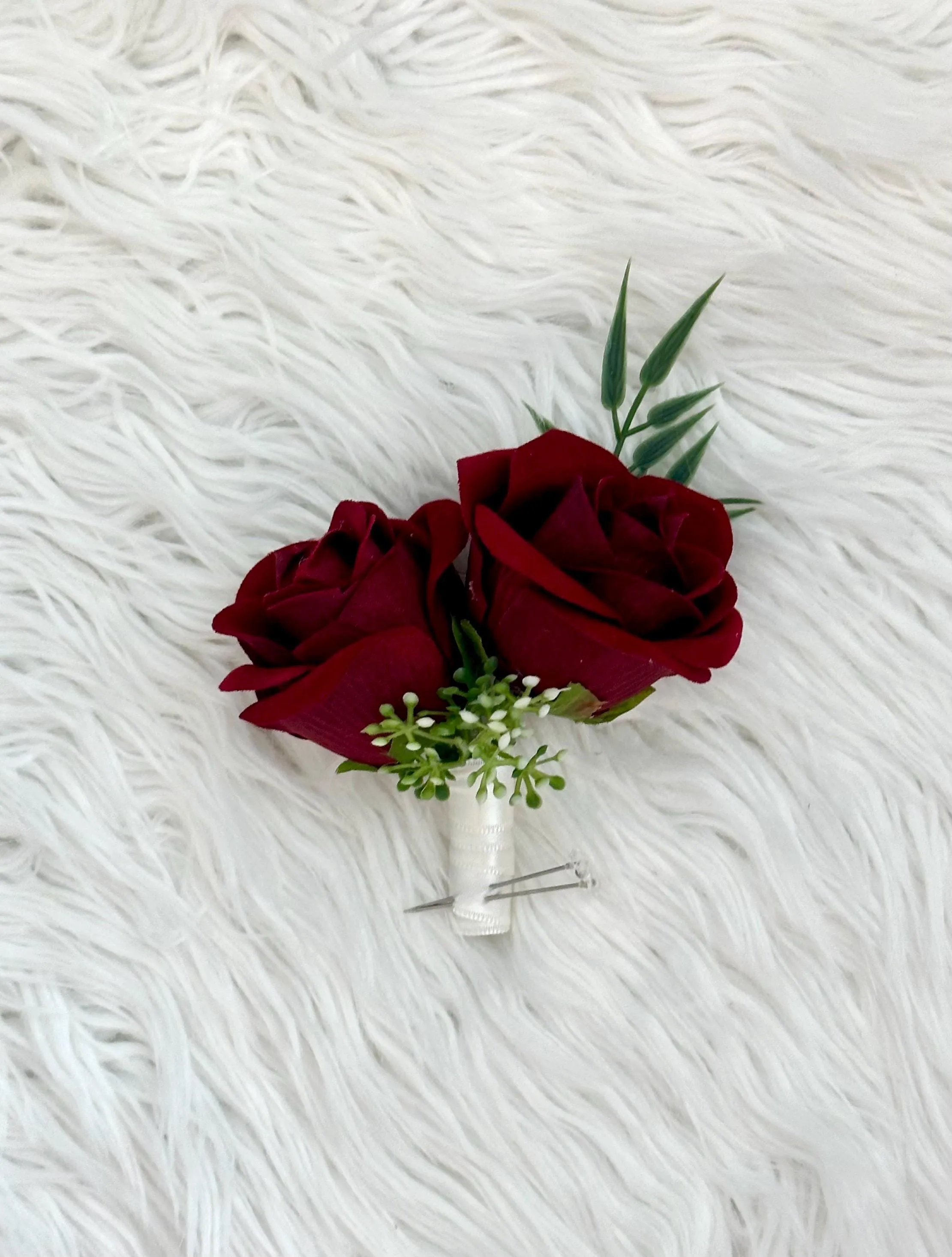 Faux Burgundy Rose Wedding Flower Package