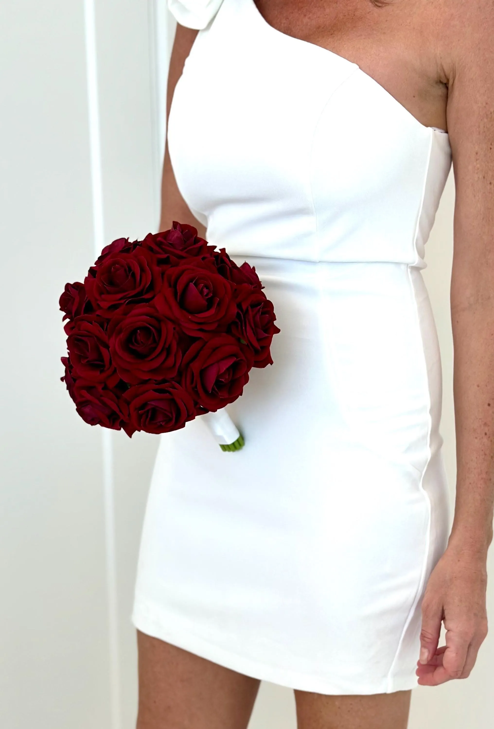Faux Burgundy Rose Wedding Flower Package
