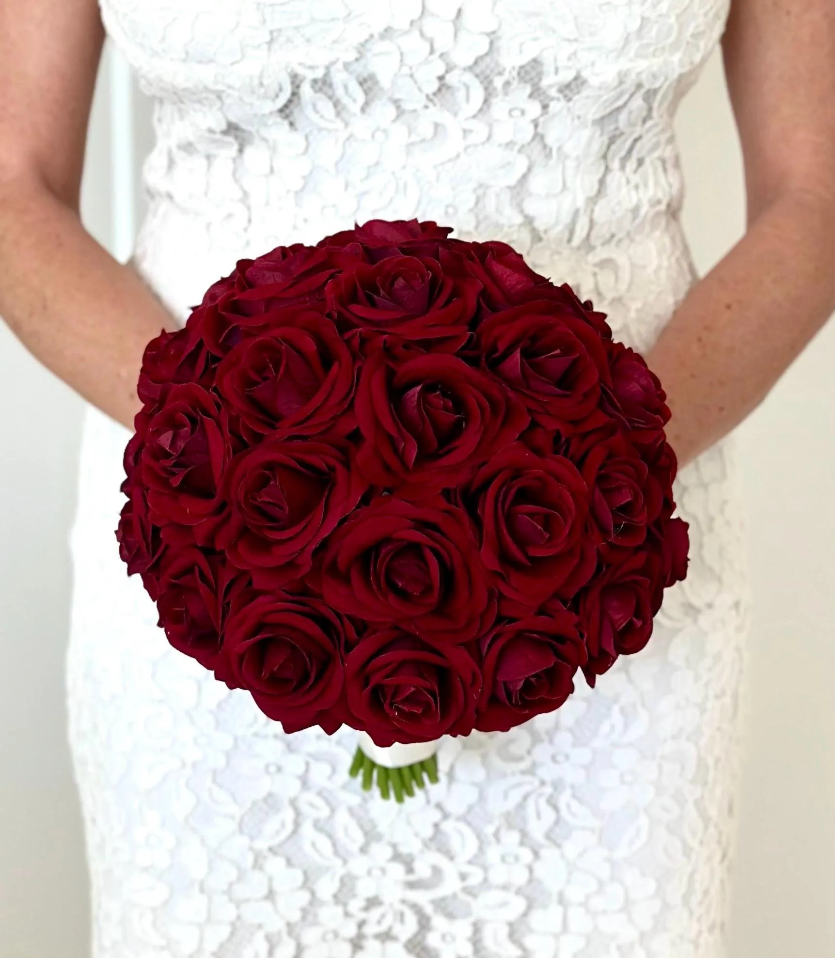 Faux Burgundy Rose Wedding Flower Package