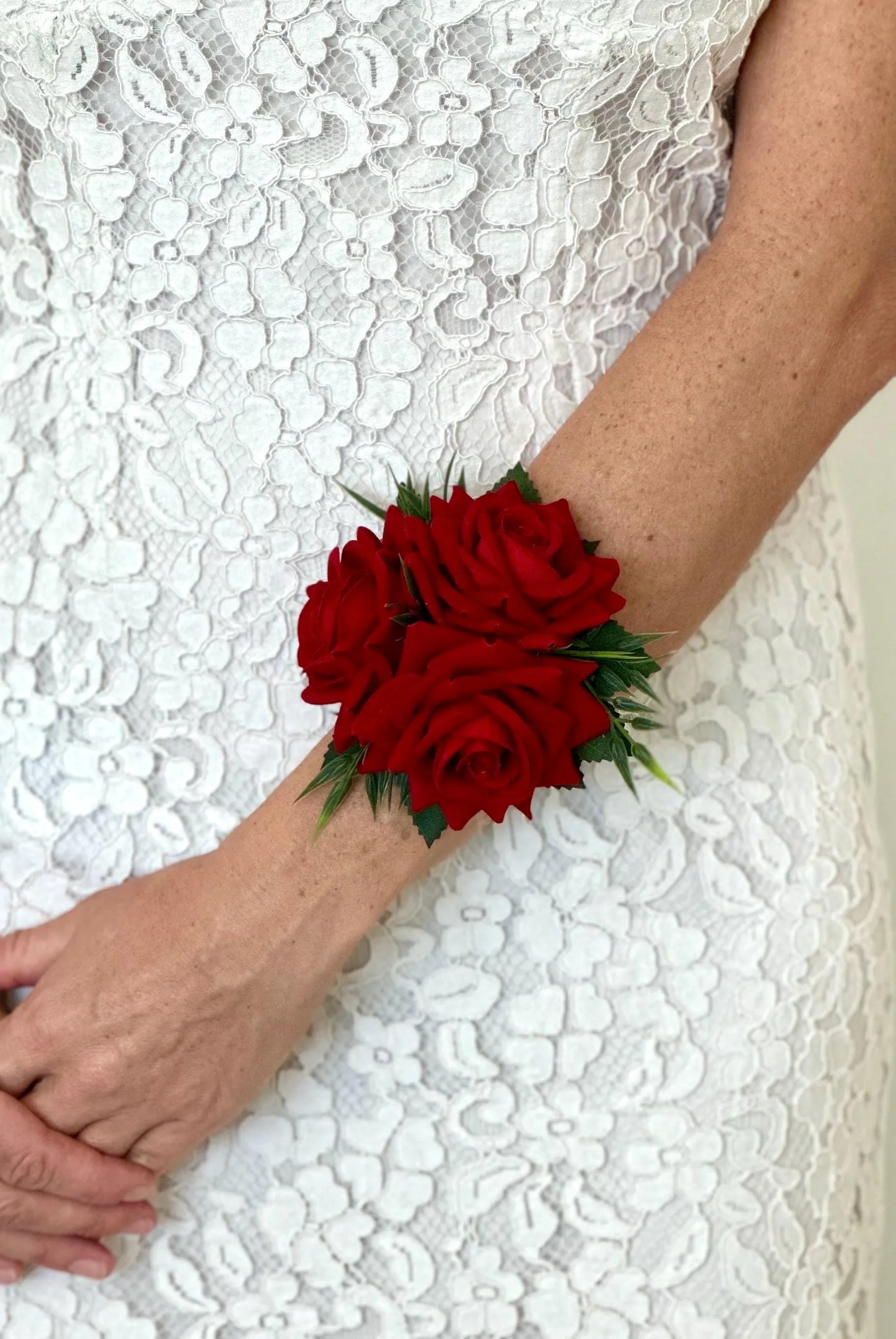 Faux Red and Black Corsage and Boutonnieres Event