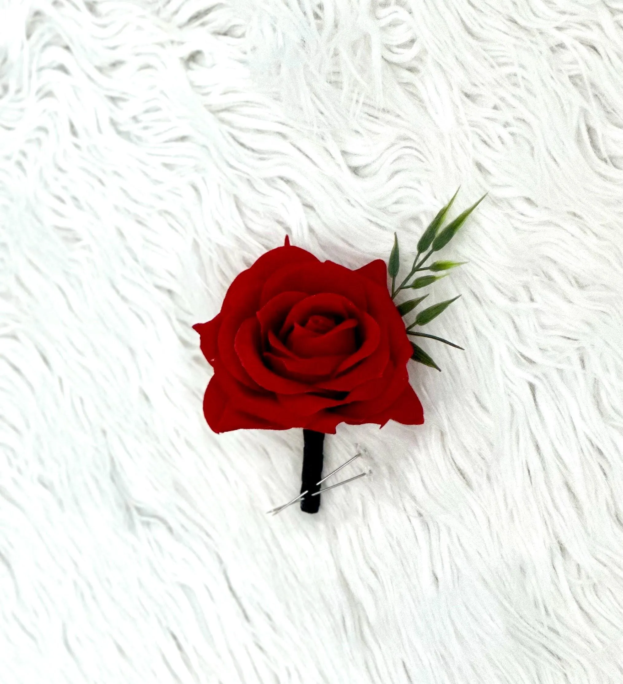 Faux Red and Black Corsage and Boutonnieres Event
