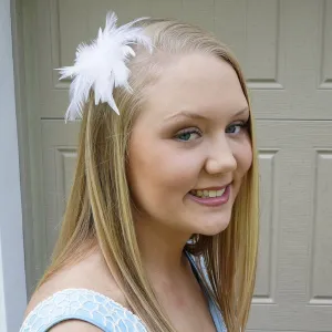 Feather Corsage-Coquile-Hackle - White