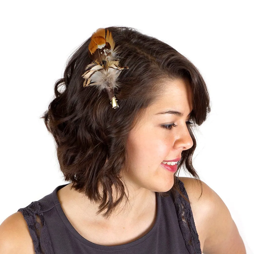 Feather Corsage-Pheasant-Partridge - Natural
