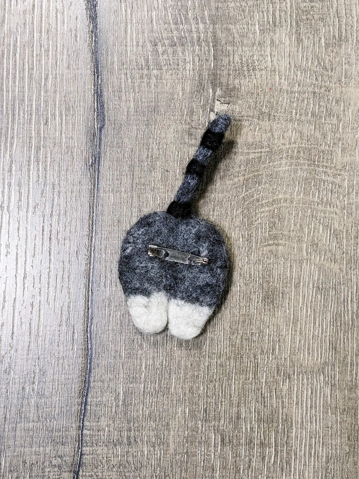 Felt Cat Bottom Brooch