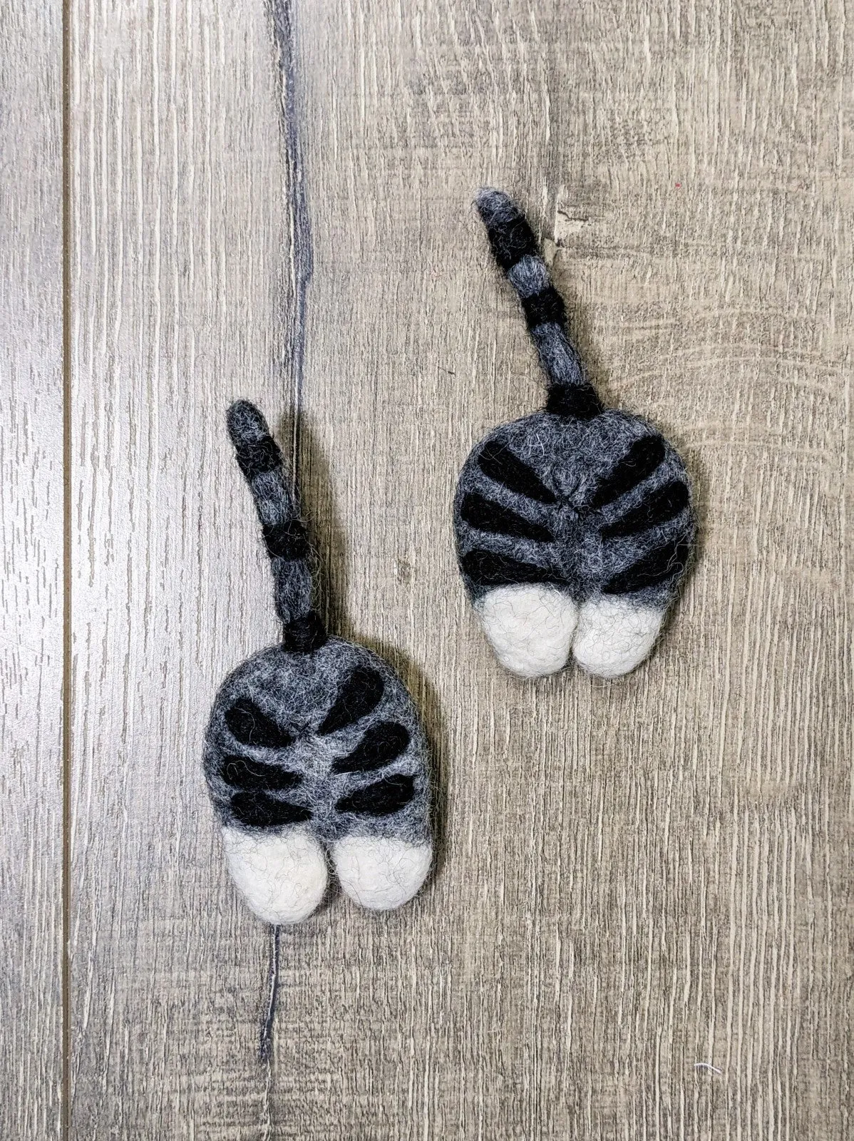 Felt Cat Bottom Brooch