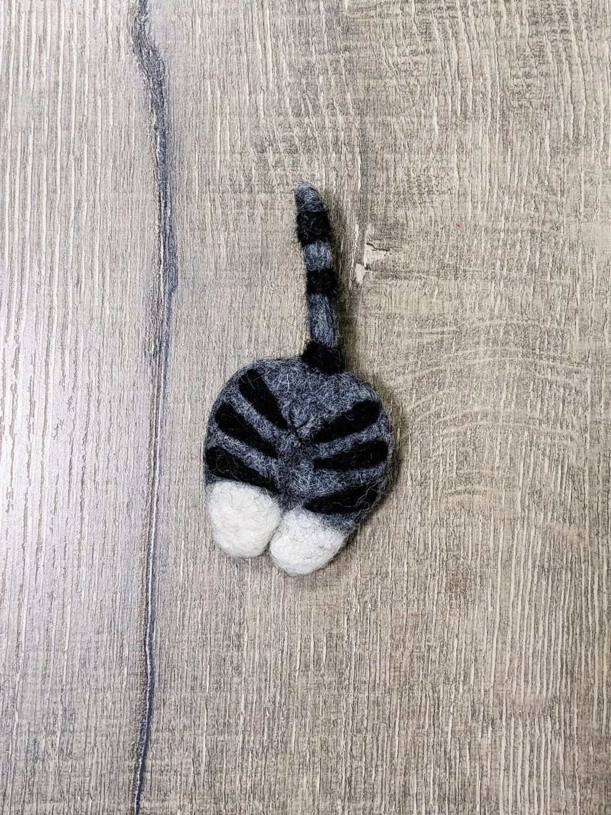 Felt Cat Bottom Brooch