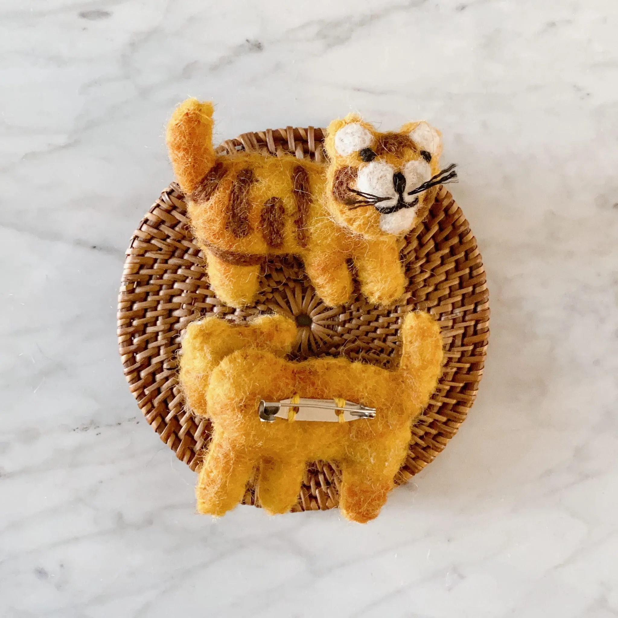 Felted Tiger Brooch
