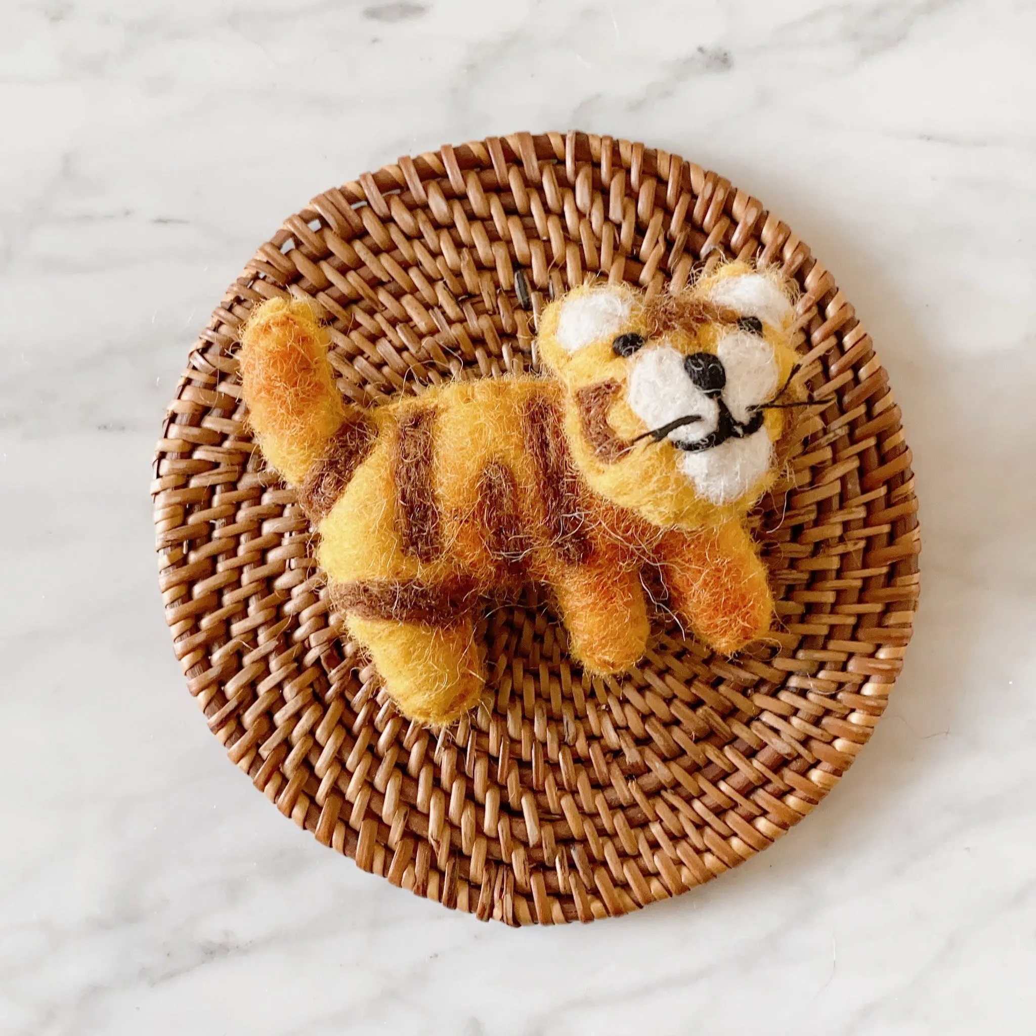 Felted Tiger Brooch