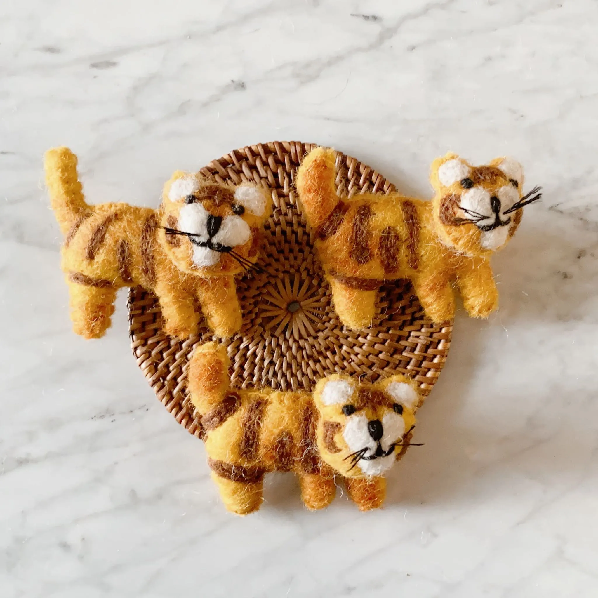 Felted Tiger Brooch