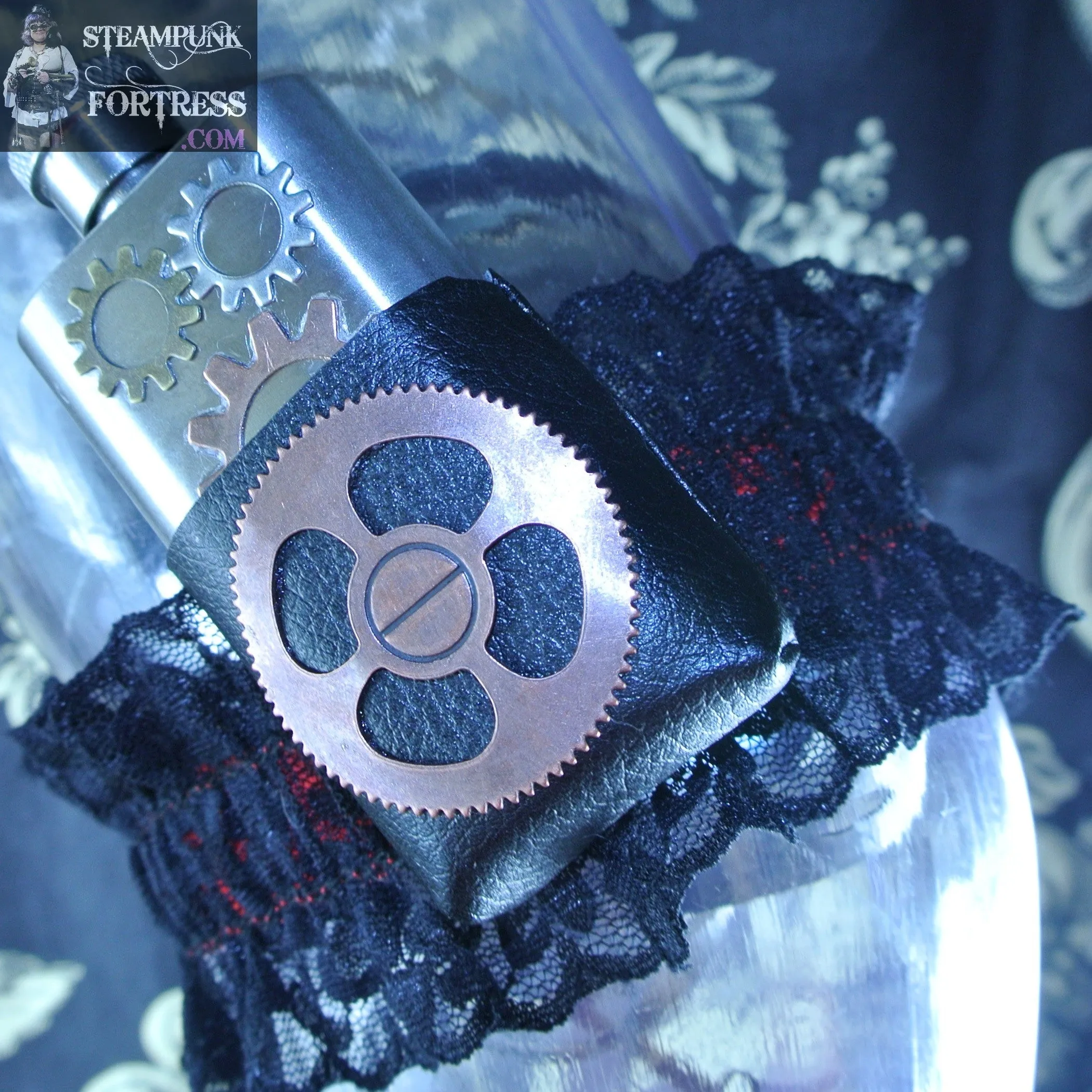 FLASK REAL 1  OZ SHOT WORKING COPPER WATCH CLOCK GEAR BRASS SILVER COPPER OPEN GEARS BLACK RED GARTER WEDDING STARR WILDE STEAMPUNK FORTRESS