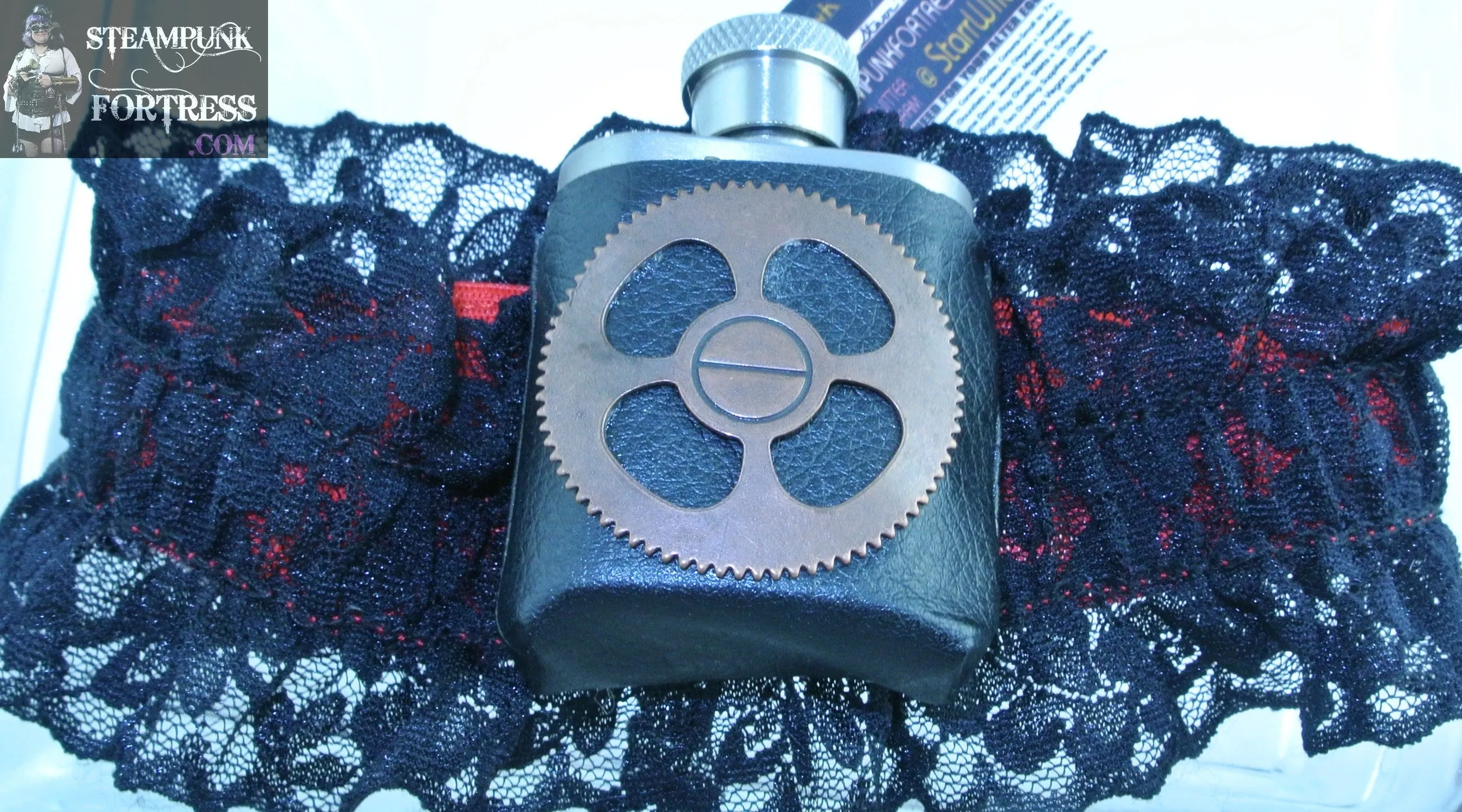 FLASK REAL 1  OZ SHOT WORKING COPPER WATCH CLOCK GEAR BRASS SILVER COPPER OPEN GEARS BLACK RED GARTER WEDDING STARR WILDE STEAMPUNK FORTRESS