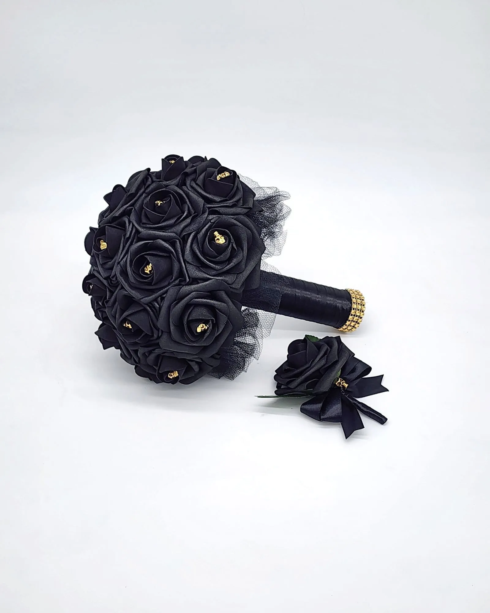 Gothic Skull Black Wedding Bouquet