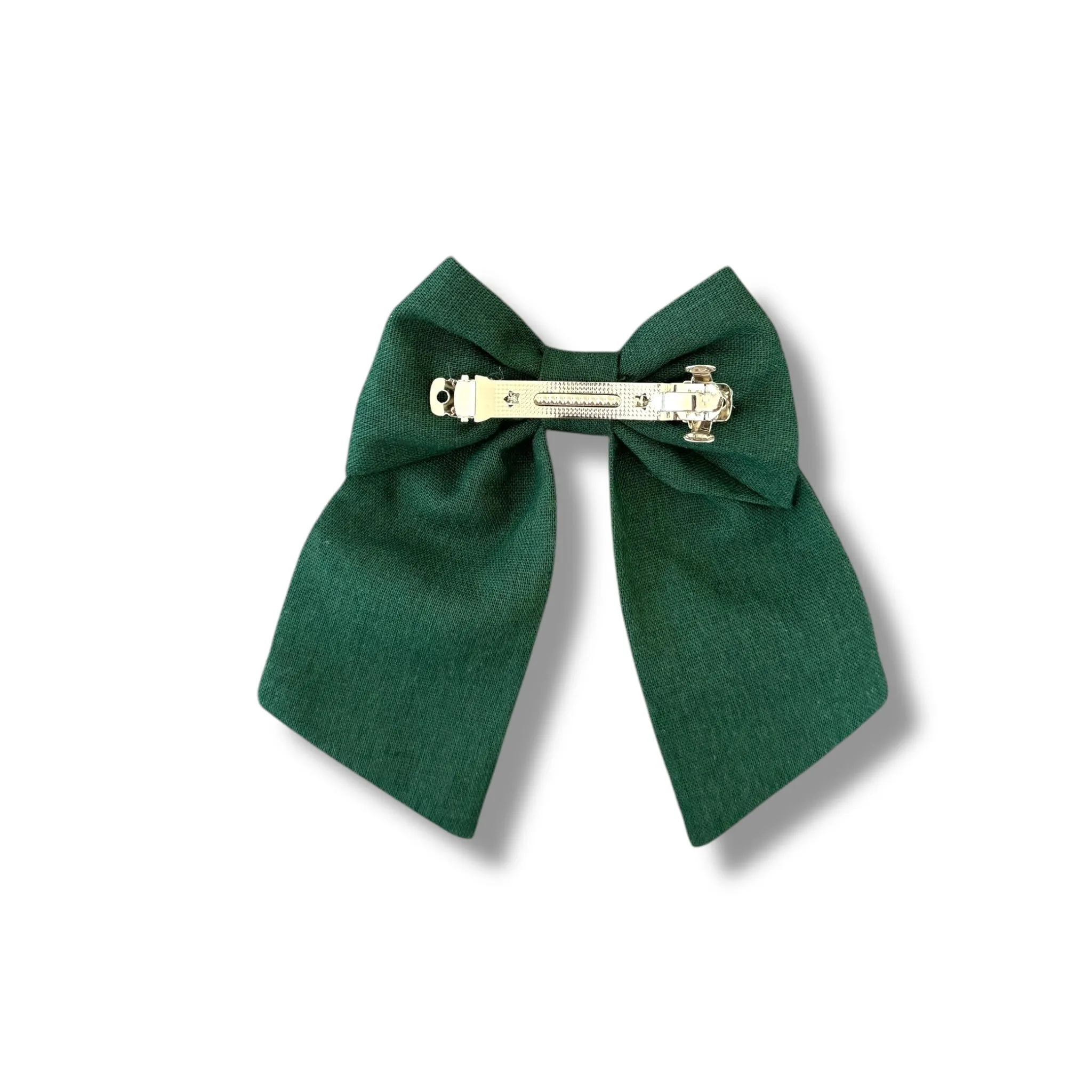 Green Hand Embroidery Hair Bow