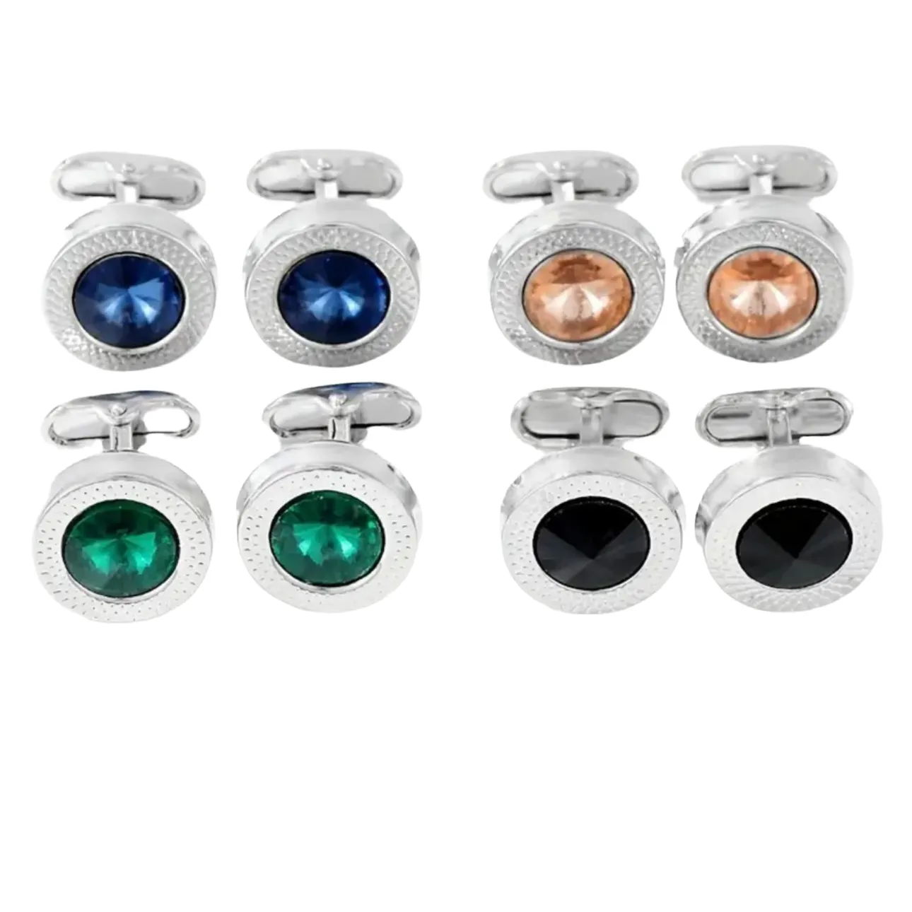 Green Rhinestone Cufflinks
