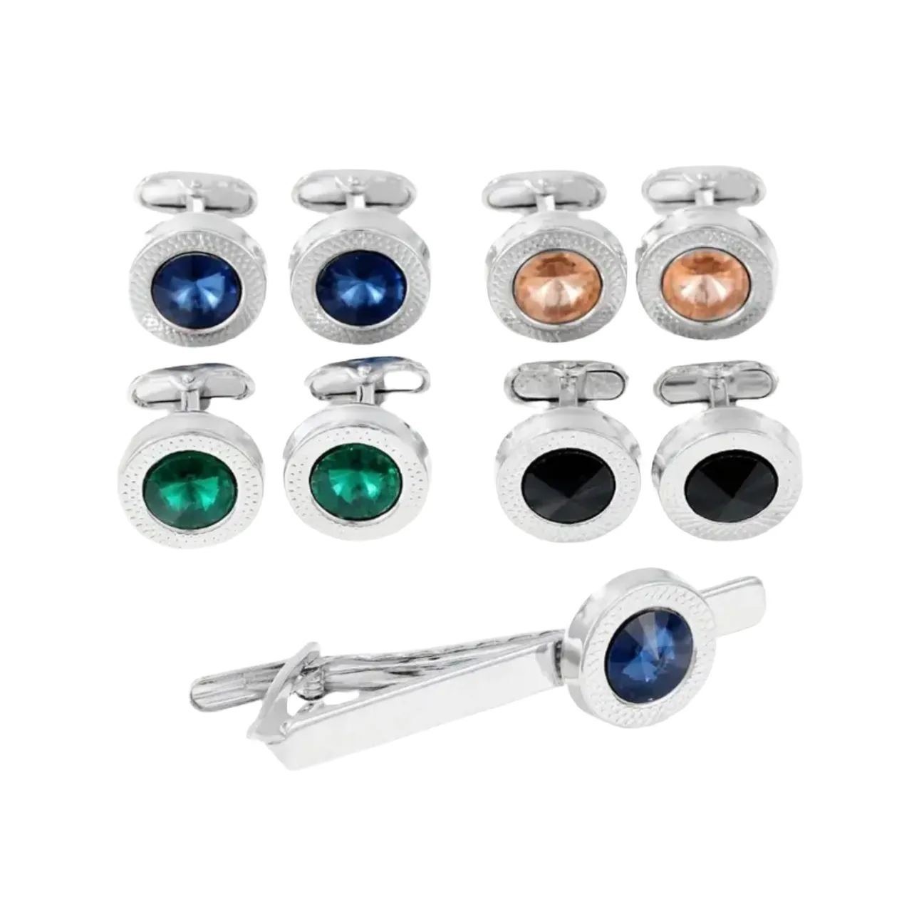 Green Rhinestone Cufflinks