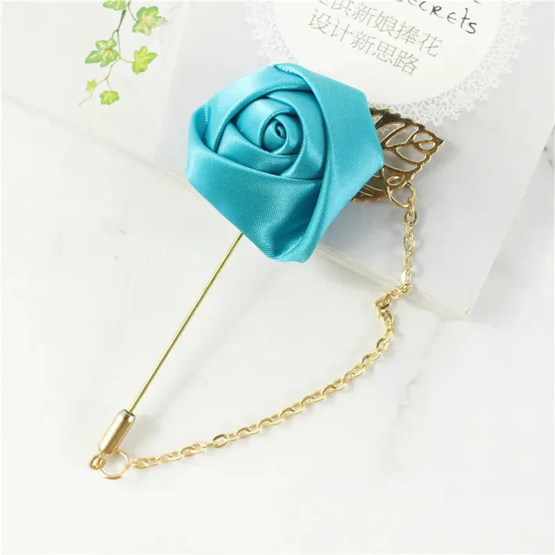 Groom Boutonniere Corsage Pins Wedding Silk Flower